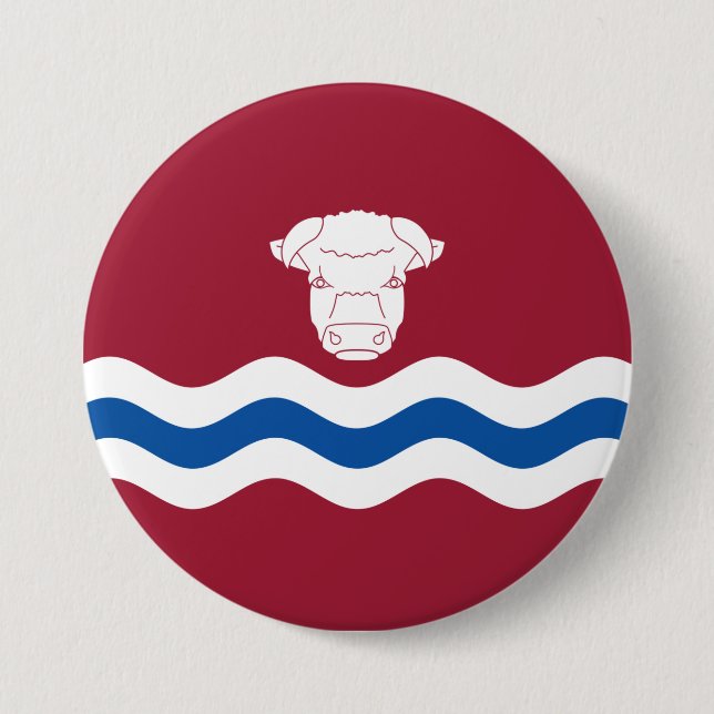 Flag of Herefordshire (UK County) 7.5 Cm Round Badge (Front)
