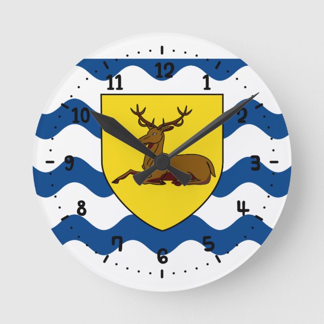 Flag of Hertfordshire Round Clock (Front)