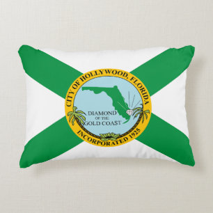 Flag of Hollywood, Florida Decorative Cushion