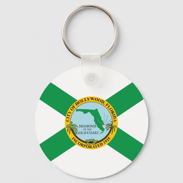 Flag of Hollywood, Florida Key Ring (Front)