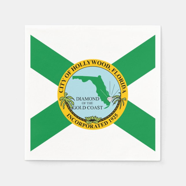 Flag of Hollywood, Florida Napkin (Front)