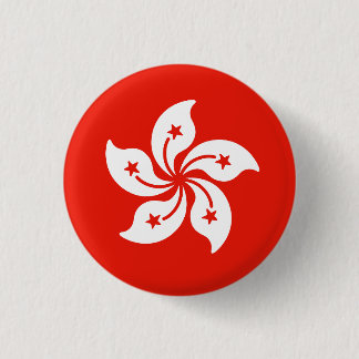 Flag of Hong Kong 3 Cm Round Badge