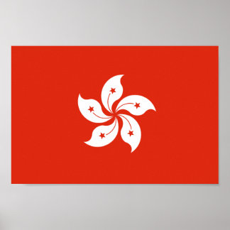 Flag of Hong Kong Bauhinia Blakeana HK Flag Poster