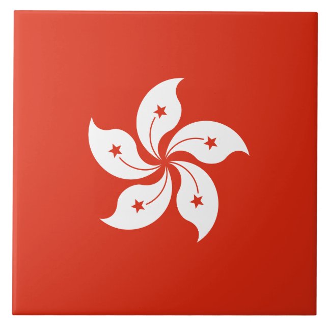 Flag of Hong Kong Ceramic Tile (Front)