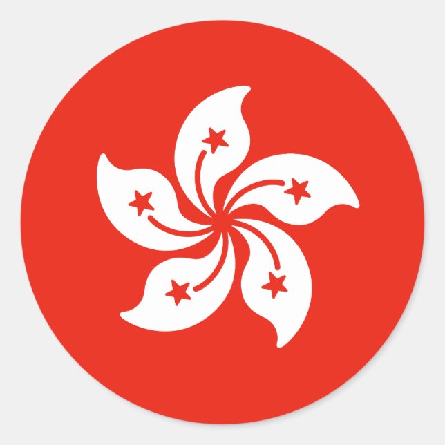 Flag of Hong Kong Classic Round Sticker (Front)