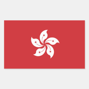 Flag of Hong Kong Rectangular Sticker