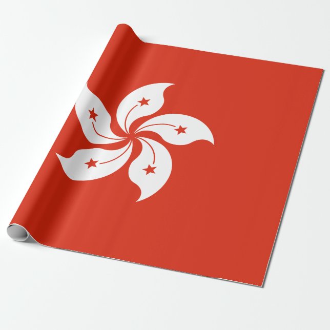 Flag of Hong Kong Wrapping Paper (Unrolled)