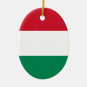 Flag of Hungary Ceramic Tree Decoration