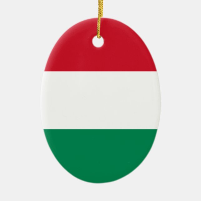 Flag of Hungary Ceramic Tree Decoration (Front)
