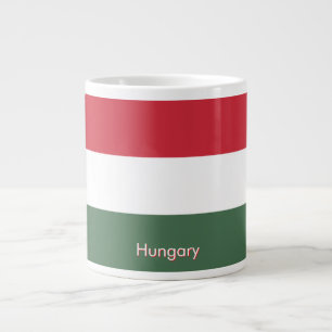 Flag of Hungary custom-cut  Large Coffee Mug