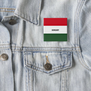Flag of Hungary, labelled 15 Cm Square Badge