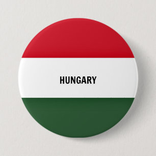 Flag of Hungary, labelled 7.5 Cm Round Badge