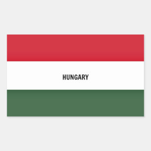Flag of Hungary, labelled, Rectangular Sticker