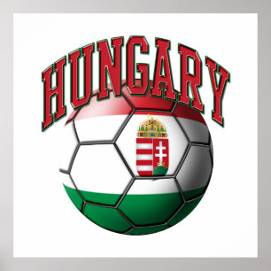Flag of Hungary Soccer Ball Poster