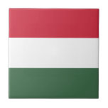 Flag of Hungary tricolor Ceramic Tile<br><div class="desc">The flag of Hungary is composed of three horizontal stripes,  red,  white and green.</div>
