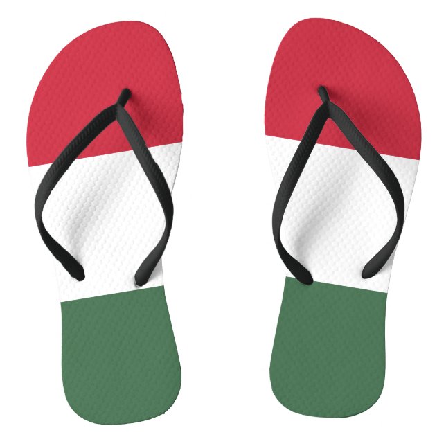Flag of Hungary tricolor Thongs (Footbed)