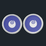 Flag of Ibaraki Prefecture, Japan  Cufflinks<br><div class="desc">Cufflinks with a design with the flag of Ibaraki Prefecture in Japan (茨城県,  Ibaraki-ken),  a blue flag with a white symbol</div>