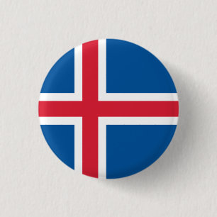 Flag of Iceland 3 Cm Round Badge