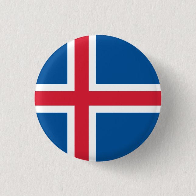 Flag of Iceland 3 Cm Round Badge (Front)