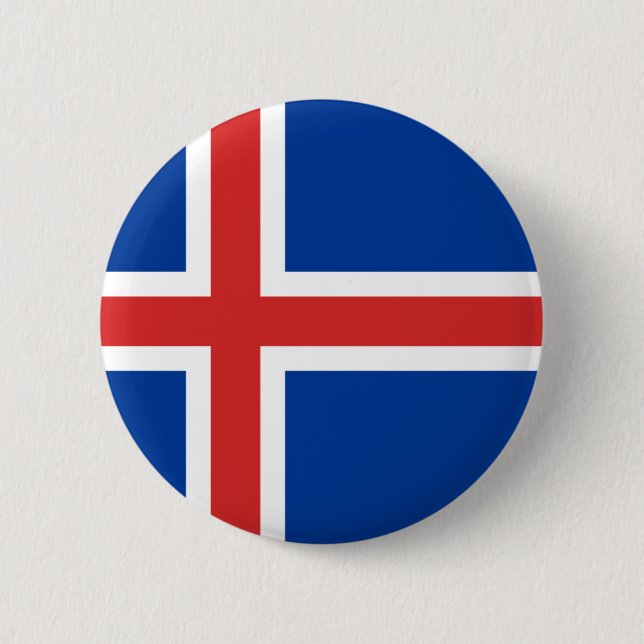 Flag of Iceland 6 Cm Round Badge (Front)