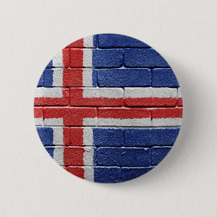 Flag of Iceland 6 Cm Round Badge