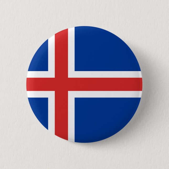Flag of Iceland 6 Cm Round Badge (Front)