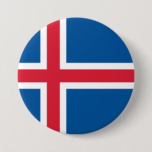 Flag of Iceland 7.5 Cm Round Badge (Front)