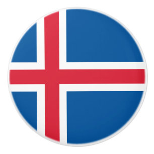 Flag of Iceland Ceramic Knob