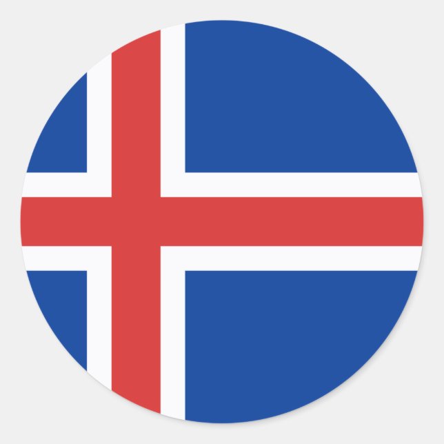Flag of Iceland Classic Round Sticker (Front)