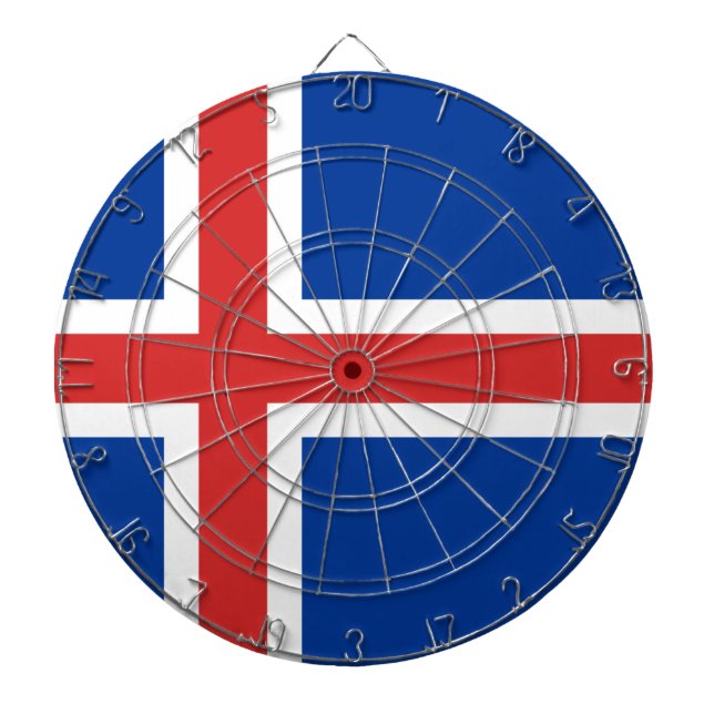 Flag of Iceland Dartboard (Front)