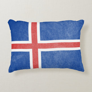 Flag of Iceland Grunge Decorative Cushion