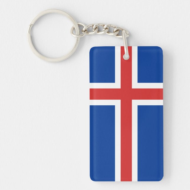 Flag of Iceland Key Ring (Front)