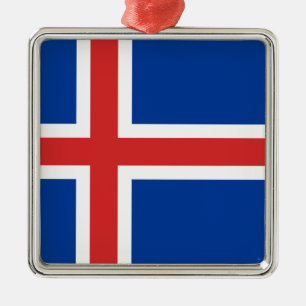 Flag of Iceland Metal Tree Decoration