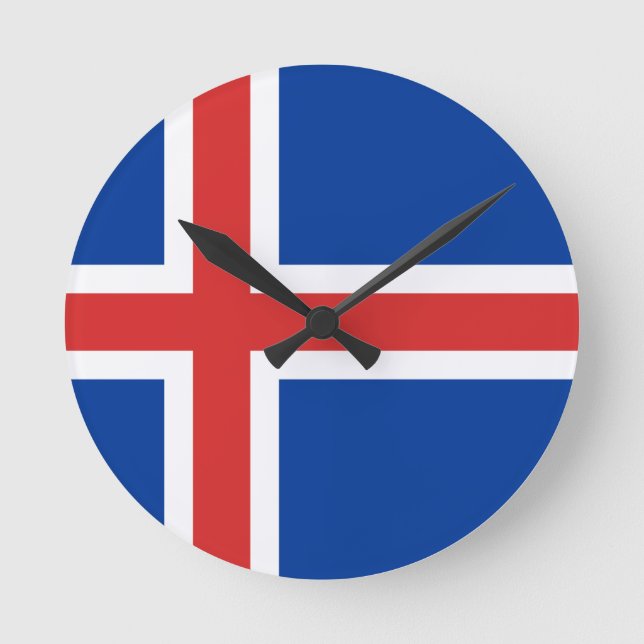 Flag of Iceland Round Clock (Front)