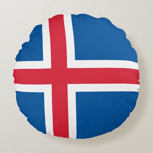 Flag of Iceland Round Cushion (Front)