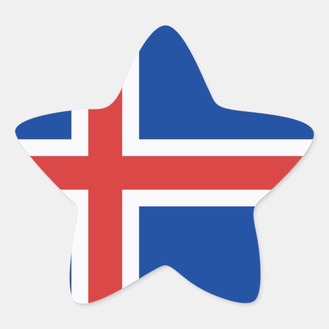 Flag of Iceland Star Sticker (Front)