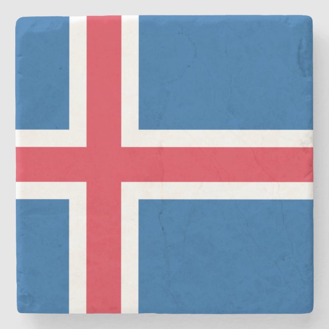 Flag of Iceland Stone Coaster (Front)