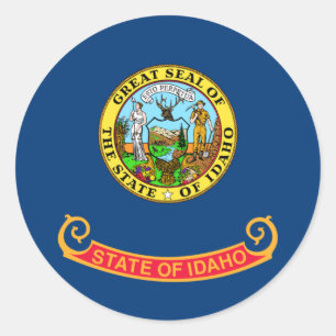 Flag of Idaho Luggage Classic Round Sticker