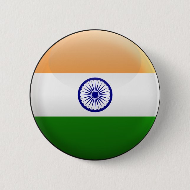 Flag of India 6 Cm Round Badge (Front)