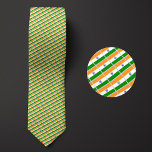 Flag of India Pattern Tie<br><div class="desc">Flag of India Pattern Necktie highlights the national colours of the country from a distance by employing a clever angled design. Upon closer inspection, the seamless repeatable pattern of tiny flags showcases the country's national banner in an aesthetically pleasing way.</div>
