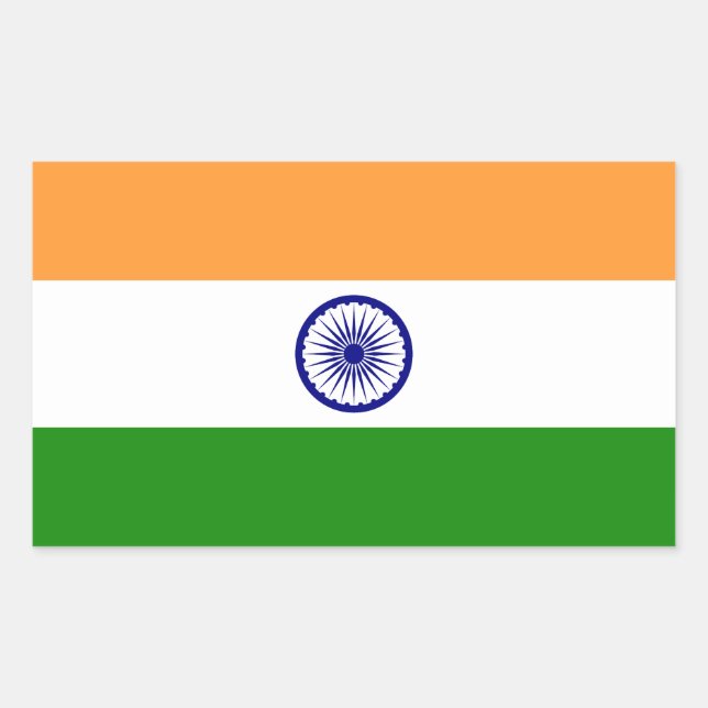Flag of India Rectangular Sticker (Front)