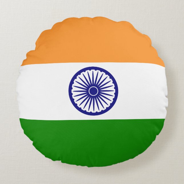 Flag of India Round Cushion (Front)