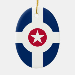 Flag of Indianapolis, Indiana Ceramic Ornament