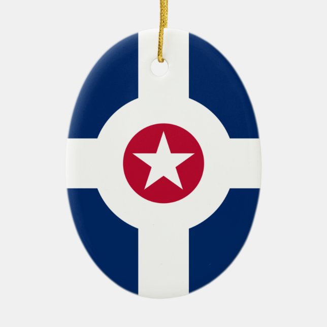 Flag of Indianapolis, Indiana Ceramic Ornament (Front)