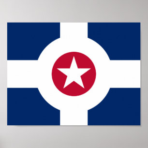 Flag of Indianapolis, Indiana Poster