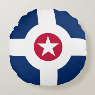 Flag of Indianapolis, Indiana Round Pillow