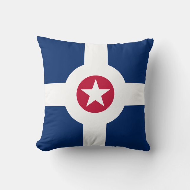 Flag of Indianapolis, Indiana Throw Pillow (Front)