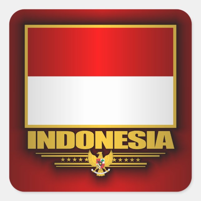 Flag of Indonesia Square Sticker (Front)