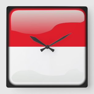 Flag of Indonesia Square Wall Clock