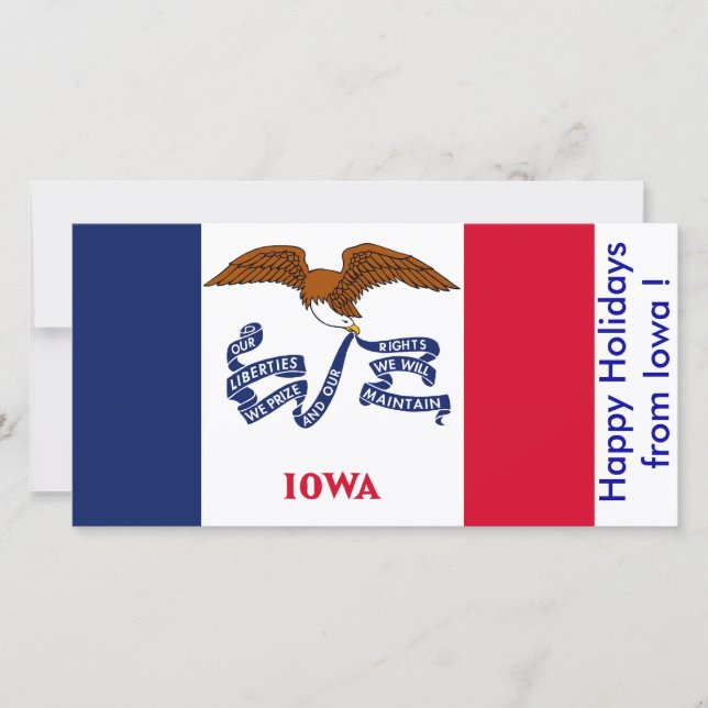 Flag of Iowa, Happy Holidays from U.S.A. Holiday Card (Front)